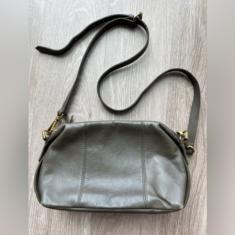Madewell Olive Green Leather Crossbody Bag